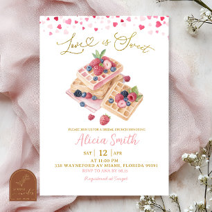Sweet Pink Valentine Waffle Bridal Brunch Invitati Invitation