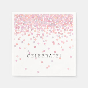 Sweet Pink Watercolor Confetti Dots Napkin