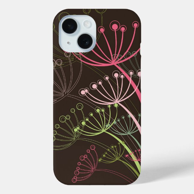Sweet Pink Whimsical Dandelions Chic Floral Art Case-Mate iPhone Case (Back)
