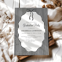 Sweet Pinstriped Black Bow Graduation