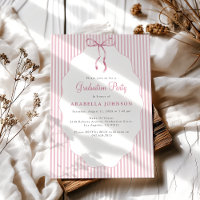 Sweet Pinstriped Pink Bow Graduation
