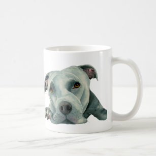 Sweet Pit Bull Dog Watercolor Illustration Coffee Mug