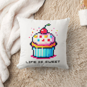 Sweet Pixel Treat - Cupcake Delight Cushion