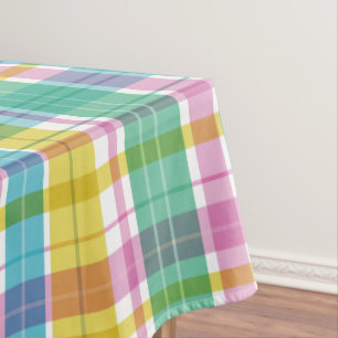 Sweet Plaid Pastel Muiticolors  Tablecloth