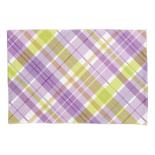 Sweet Plaid Pastel Purple Green Pillowcase