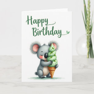 Sweet Plush Cone Birthday Card