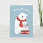 Sweet Polar Bear Merry Christmas Card<br><div class="desc">More Sweet Christmas Cards in the Little Bayleigh Store!</div>