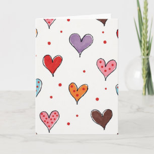 Sweet Polka Dot Hearts Card
