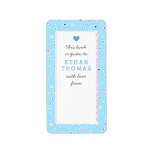 Sweet Polkadot Bubble Book Gift Bookplate Label