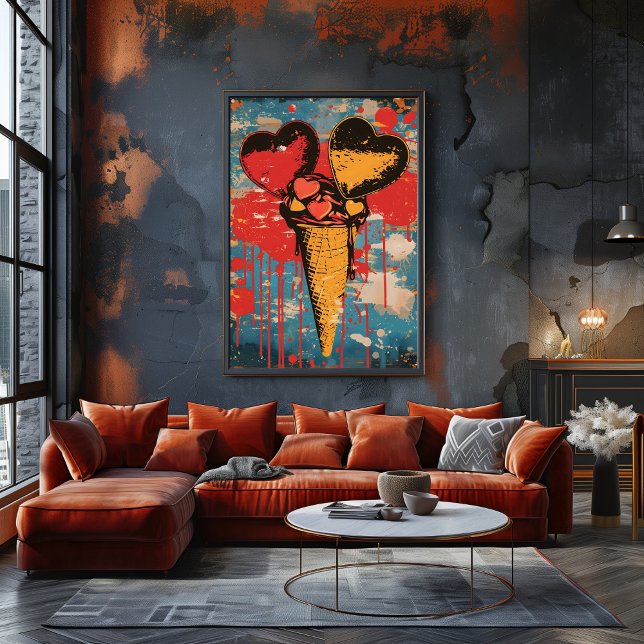 Sweet Pop Art: Heart Ice Cream Photo Print (Creator Uploaded)