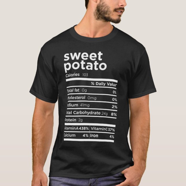 Sweet Potato Nutrition Facts Funny Thanksgiving Co T-Shirt (Front)