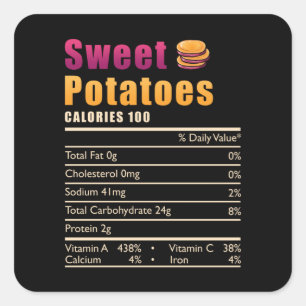 Sweet Potato Nutrition Square Sticker