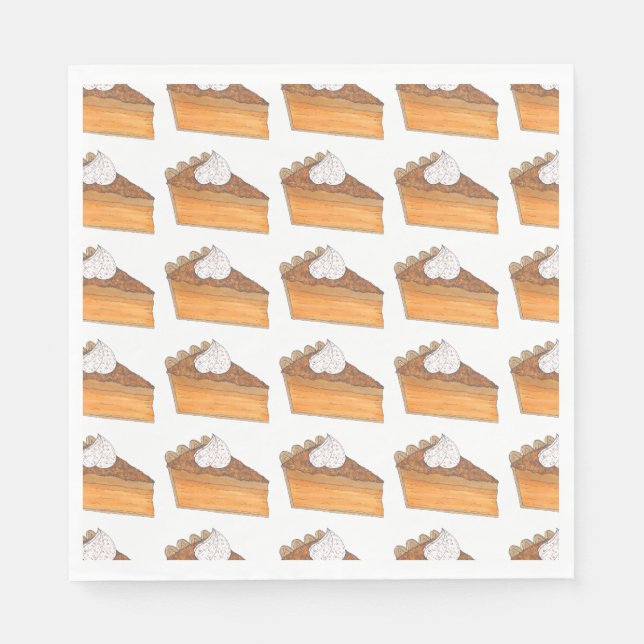 Sweet Potato Pie Slice Christmas Dinner Holiday Napkin (Front)