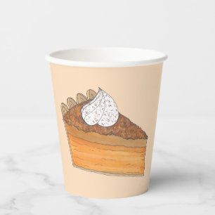 Sweet Potato Pie Slice Christmas Dinner Soul Food Paper Cups