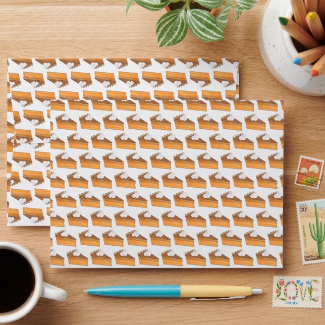 Sweet Potato Pie Slice Christmas Holiday Baking Envelope (Desk)