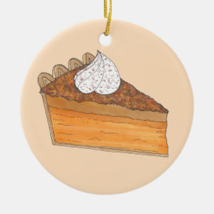 Sweet Potato Pie Slice Christmas Soul Food Dessert Ceramic Tree Decoration