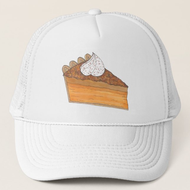 Sweet Potato Pie Slice Christmas Thanksgiving Food Trucker Hat (Front)