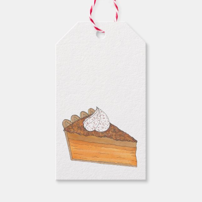 Sweet Potato Pie Slice Holiday Christmas Foods Gift Tags (Front)