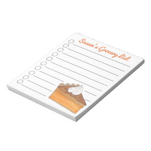Sweet Potato Pie Slice Personalised Grocery List Notepad