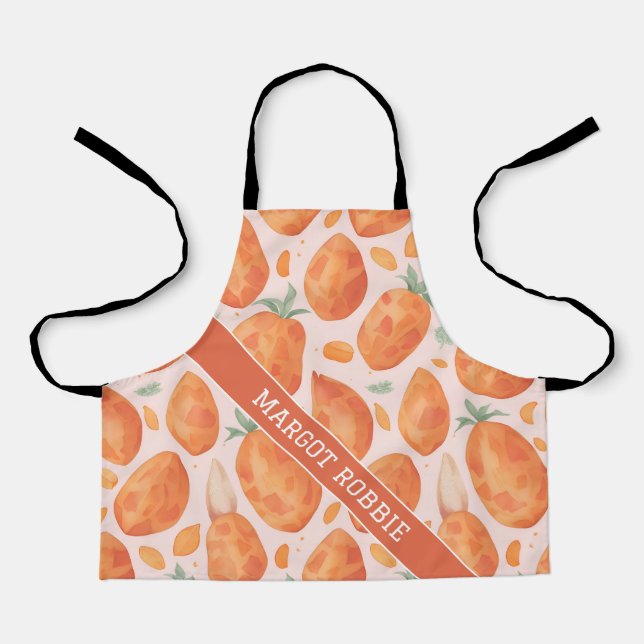 Sweet potato Watercolor Colourful Pattern Apron (Front)