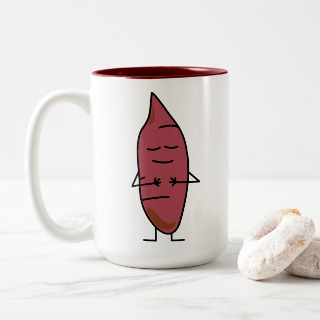 Sweet Potato Yam Yams Potatoes happybaked roasted Two-Tone Coffee Mug (With Donut)