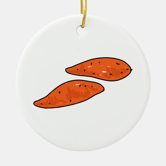 Sweet Potatoes Ceramic Tree Decoration (Front)