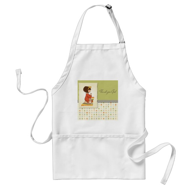Sweet Praying Girl Thank You God Standard Apron (Front)