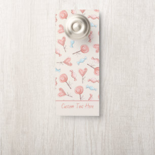 Sweet Pretty Pink Candy Lollipops Cute Door Hanger