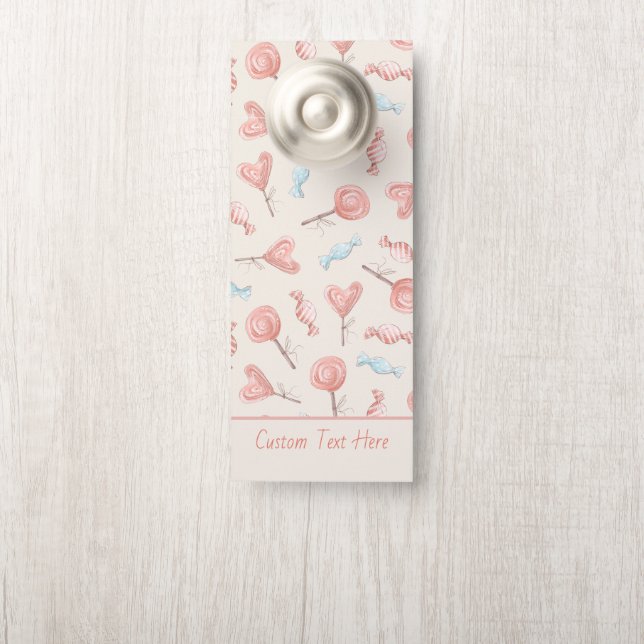 Sweet Pretty Pink Candy Lollipops Cute Door Hanger (On Knob)