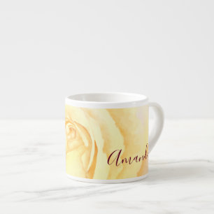 Sweet Pretty Yellow Rose Espresso Cup