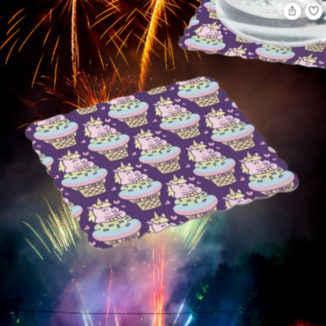 Sweet Pride Unicorn Paper Coaster (Creator Uploaded)