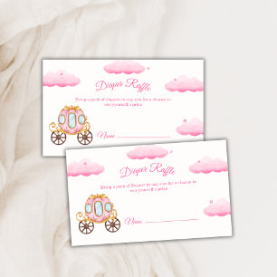 Sweet Princess Carriage Diaper Raffle Baby Shower  Enclosure Card