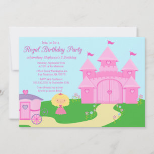 Sweet princess girl's birthday party invitation