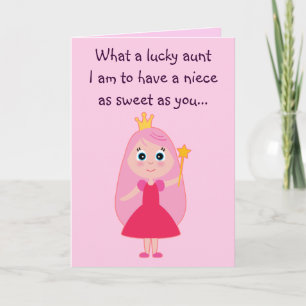 Sweet Princess Happy Birthday Aunt to Niece Card