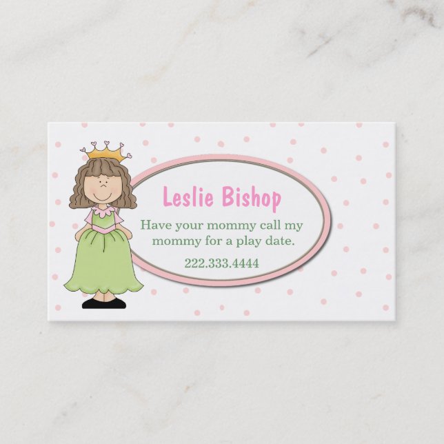 Sweet Princess Play Date Card (Front)