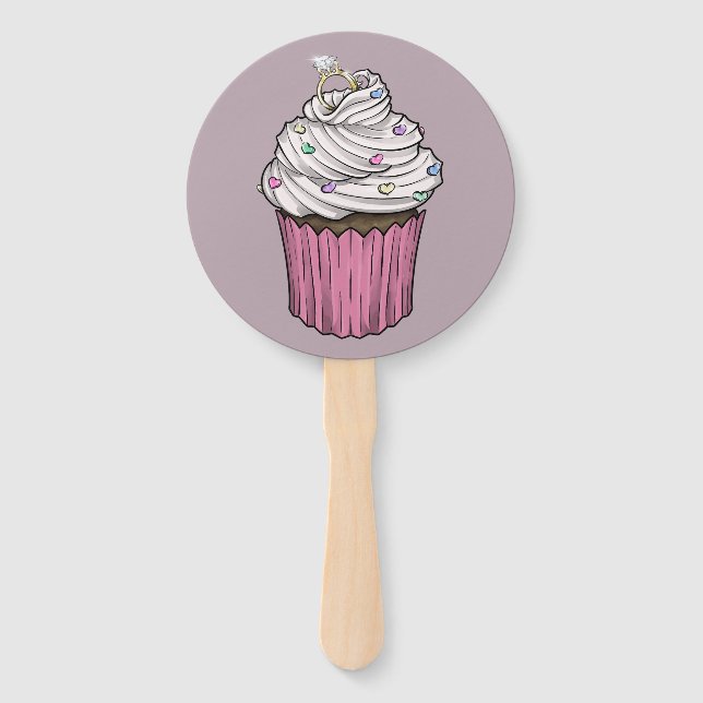 Sweet Proposal Cupcake Hand Fan (Front)