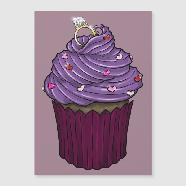 Sweet Proposal Cupcake Magnetic Invitation (Front)