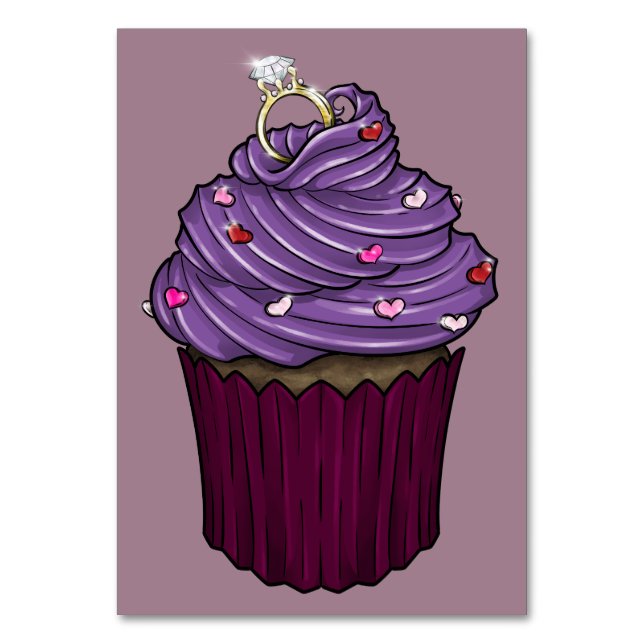 Sweet Proposal Cupcake Table Number (Front)