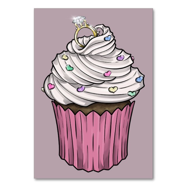 Sweet Proposal Cupcake Table Number (Front)