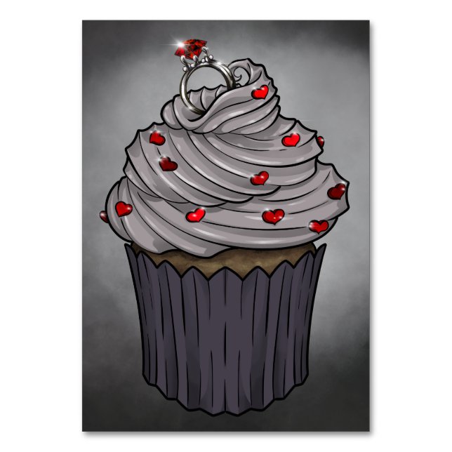 Sweet Proposal Cupcake Table Number (Front)