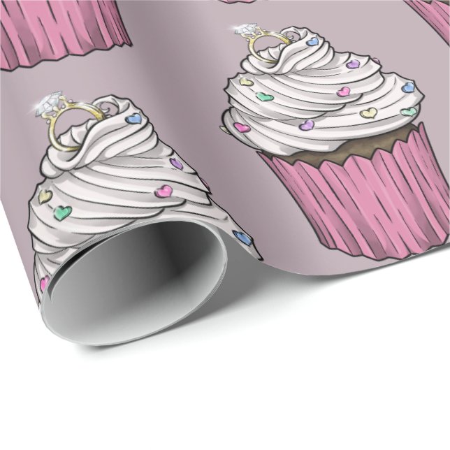 Sweet Proposal Cupcake Wrapping Paper (Roll Corner)
