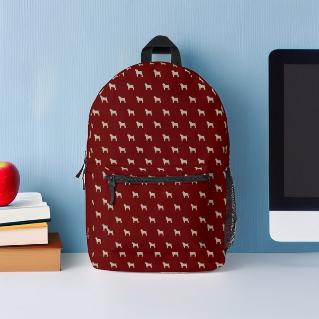 Sweet Pug Dogs Pattern Personalised Printed Backpack (Creator Uploaded)