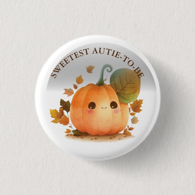 Sweet Pumpkin Fall Baby Shower 3 Cm Round Badge (Front)