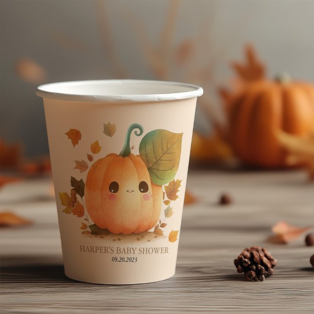 Sweet Pumpkin Fall Baby Shower Paper Cups (Sweet pumpkin cup!)