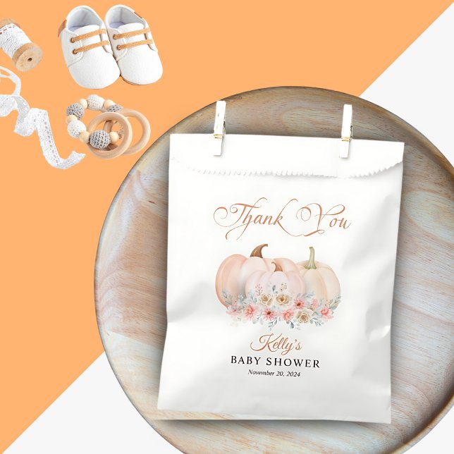 Sweet Pumpkin Floral Baby Shower Favour Bags (Creator Uploaded)