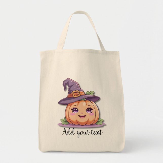 Sweet Pumpkin Magic – Large Halloween Tote Bag (Front)