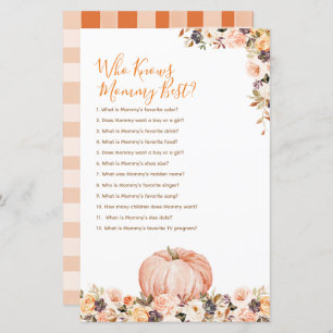 Sweet Pumpkin Rustic Floral Who Knows Mummy Best