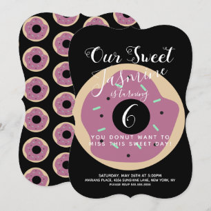 Sweet Pumpkin Sprinkle Doughnut Birthday Invitation