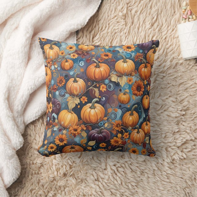 Sweet Pumpkins Fall Pattern Cushion (Blanket)