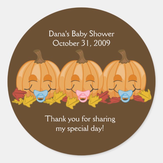 Sweet pumpkins Halloween Fall Favour Sticker (Front)